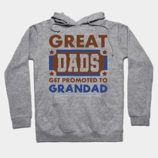 Great Dads Get Promoted To Grandad Funny Typography Hoodie